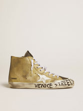 Golden Goose Men’s Francy LAB in golden glitter with white leather star