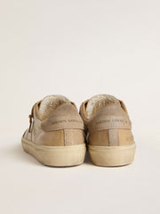 Golden Goose Men's Soul Star in beige naplak with beige suede heel tab
