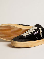 Golden Goose Men's Soul Star in black velvet with white leather heel tab
