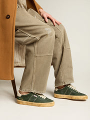 Golden Goose Soul Star in green suede with milk-white leather heel tab