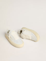 Golden Goose Men's Space-Star Cube in white leather with perforated star