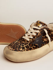 Golden Goose Men's Space-Star in animal print pony skin and shearling lining
