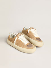 Golden Goose Men's Space-Star Cube in tobacco suede with perforated star