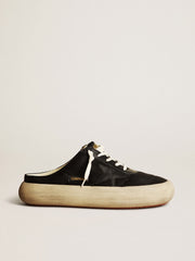 Golden Goose Men's Space-Star Sabots in black nylon with black leather star