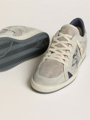 Golden Goose Men's Ball Star LTD in dove-gray and gray suede with pearl-gray leather heel tab