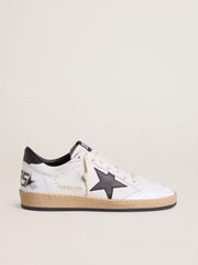 Golden Goose Men's Ball Star in white nappa with black star