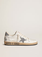 Golden Goose Ball Star in nappa with gray reflective nylon star and heel tab