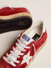 Golden Goose Men's Ball Star in dark red suede with white star and heel tab