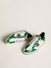 Golden Goose Men's Ball Star LAB in green and white leather with silver star