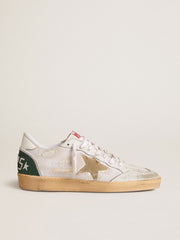 Golden Goose Ball Star LTD in white crackle leather and mesh with suede star