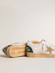 Golden Goose Ball Star LTD in white crackle leather and mesh with suede star
