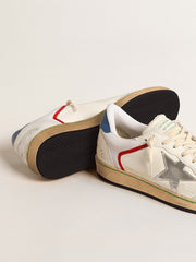 Golden Goose Ball Star in nappa and mesh with silver metallic leather star