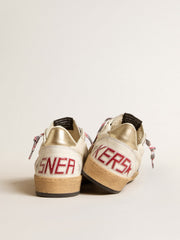 Golden Goose Men's Ball Star in nappa leather with blue suede star and platinum leather heel tab