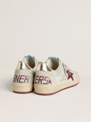 Golden Goose Men's Ball Star in crocodile-print nubuck with burgundy suede star