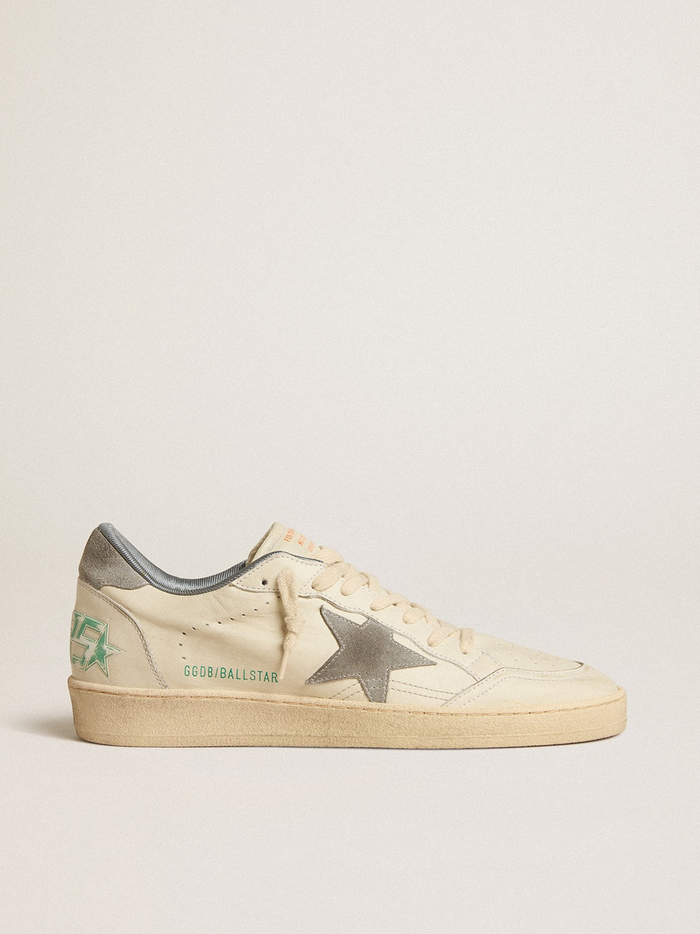 Golden Goose Ball Star in nappa leather with gray suede star and heel tab
