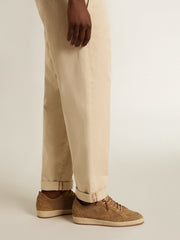 Golden Goose Men's Ball Star with perforated tobacco-colored suede upper and tone-on-tone star