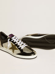Golden Goose Men's Ball Star LAB in silver leather with brown leather star and black heel tab