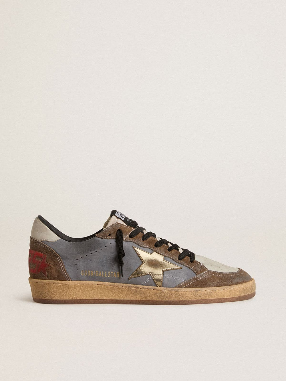 Golden Goose Men's Ball Star in nubuck and suede with gold metallic star