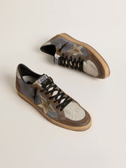 Golden Goose Men's Ball Star in nubuck and suede with gold metallic star
