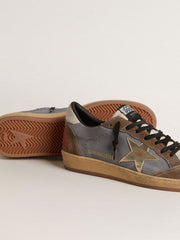 Golden Goose Men's Ball Star in nubuck and suede with gold metallic star