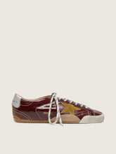 Golden Goose Men's True-Star in burgundy naplak with suede star and silver nappa heel tab