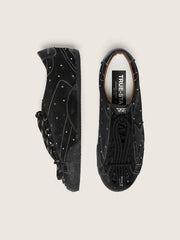 Golden Goose Men's True-Star in black suede with Swarovski crystals and black leather star