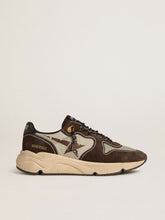 Golden Goose Men's Running Sole in nylon and suede with printed star and leather heel tab