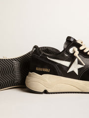 Golden Goose Men’s Running Sole in black nappa leather and suede with a white star