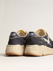 Golden Goose Running Sole in blue nylon with white printed star