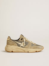 Golden Goose Running Sole in gray suede with white star and white heel tab