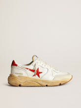 Golden Goose Men's Running Sole with leather star and heel tab with red print