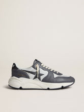 Golden Goose Men’s Running Sole in gray nylon and black nappa leather with a black suede star