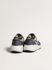 Golden Goose Men’s Running Sole in gray nylon and black nappa leather with a black suede star