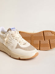 Golden Goose Men’s Running Sole in nappa leather with beige leather star and red heel tab