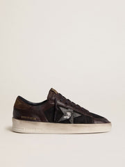 Golden Goose Men's Stardan in brown suede and black mesh with white leather star and nappa leather inserts