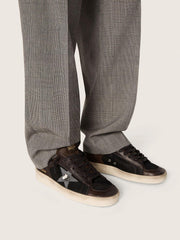Golden Goose Men's Stardan in brown suede and black mesh with white leather star and nappa leather inserts