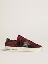 Golden Goose Men's Stardan in black mesh and burgundy suede with white leather star