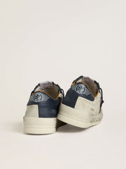 Golden Goose Men's Stardan in nubuck with metallic leather star and blue nappa heel tab
