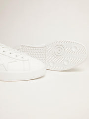 Golden Goose White Purestar sneakers with fluorescent orange heel tab