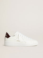 Golden Goose Men’s Purestar with white leather star and burgundy croc-print leather heel tab