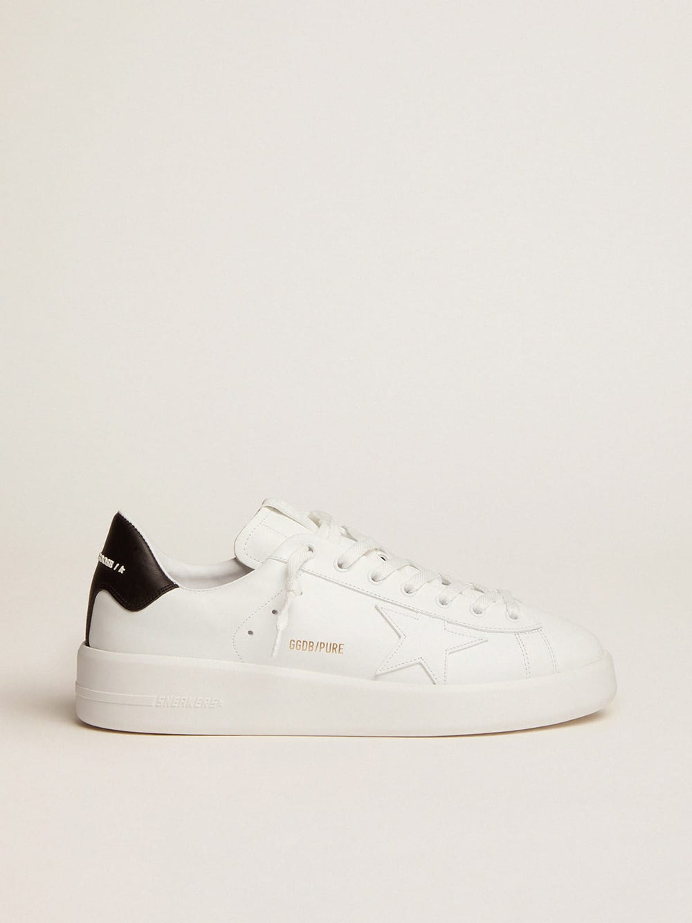 Golden Goose Men's Purestar with leather star and black leather heel tab
