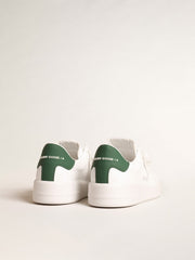 Golden Goose Purestar with white bio-based star and mat green leather heel tab