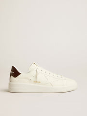 Golden Goose Purestar with white star and burgundy lizard-print heel tab