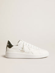 Golden Goose Men's Purestar with white leather star and dark green heel tab
