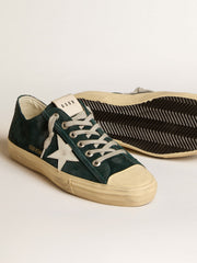 Golden Goose Men's V-Star in forest-green suede with white leather star