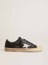 Golden Goose V-Star in blue leather with silver metallic leather star