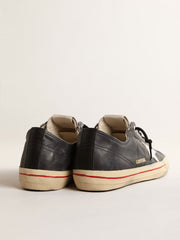 Golden Goose V-Star in blue leather with silver metallic leather star