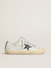 Golden Goose V-Star in leather with black crocodile-print leather star and heel tab