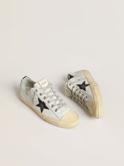 Golden Goose V-Star in leather with black crocodile-print leather star and heel tab
