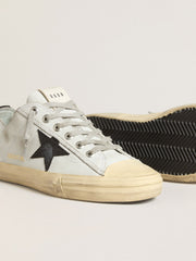Golden Goose V-Star in leather with black crocodile-print leather star and heel tab